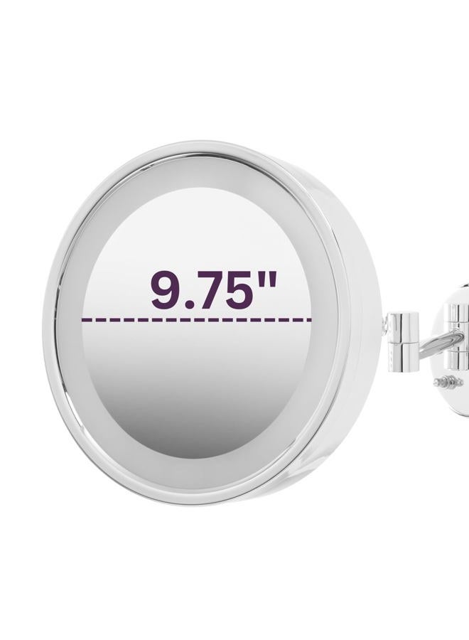 Jerdon HL7CF 9.75-Inch Lighted Wall Mount Makeup Mirror with 3x Magnification, Chrome Finish - Image 4