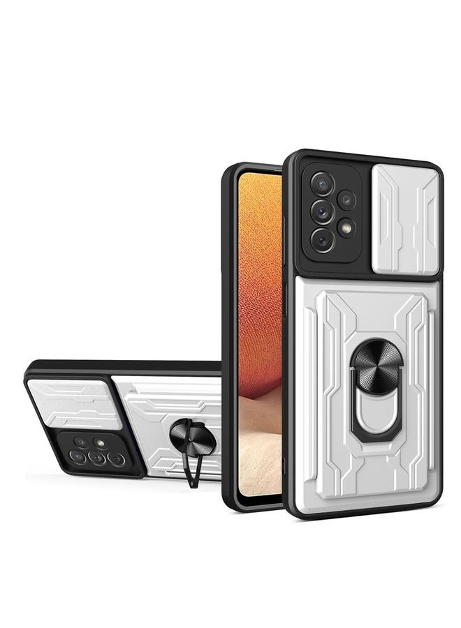 اس-توب جراب لهاتف Samsung Galaxy A32 مع غطاء كاميرا وحامل وفتحة للبطاقة - Image 1