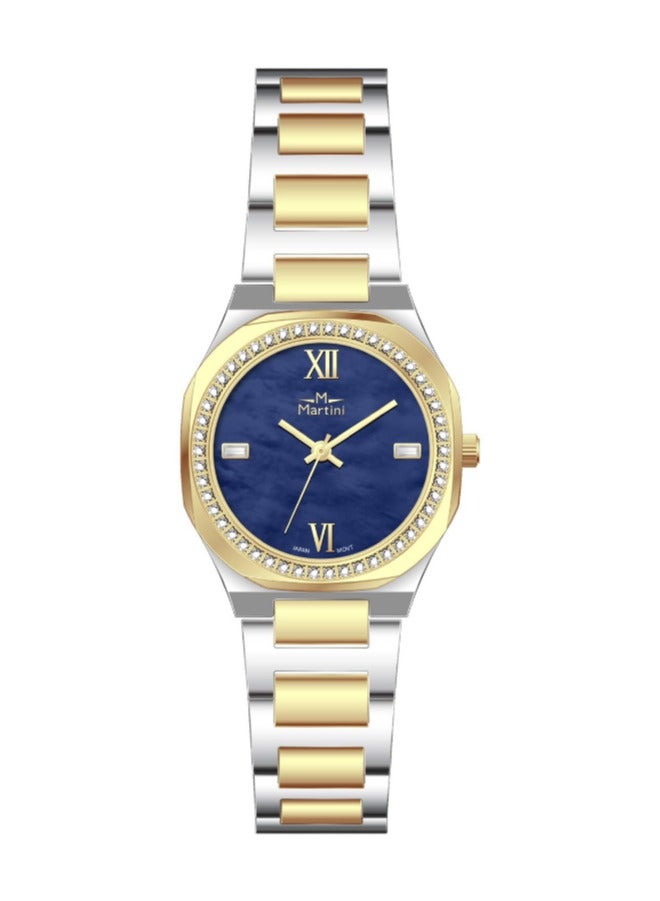 MARTINI Elegant Martini Women's Watch Stylish Navy Blue Dial Stainless Steel Band Water Resistant Perfect for Casual and Formal Wear - Image 1