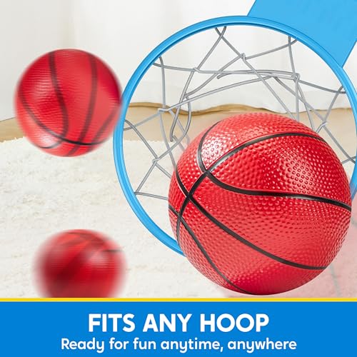SYNCFUN 5" Mini Basketball Set, 6 PCS Small Ball with Pump for Mini Basketball Hoop, Rubber Toy Ball for Pool, Indoor and Outdoor Games, Sports Toys for Toddlers and Teenagers - Image 5