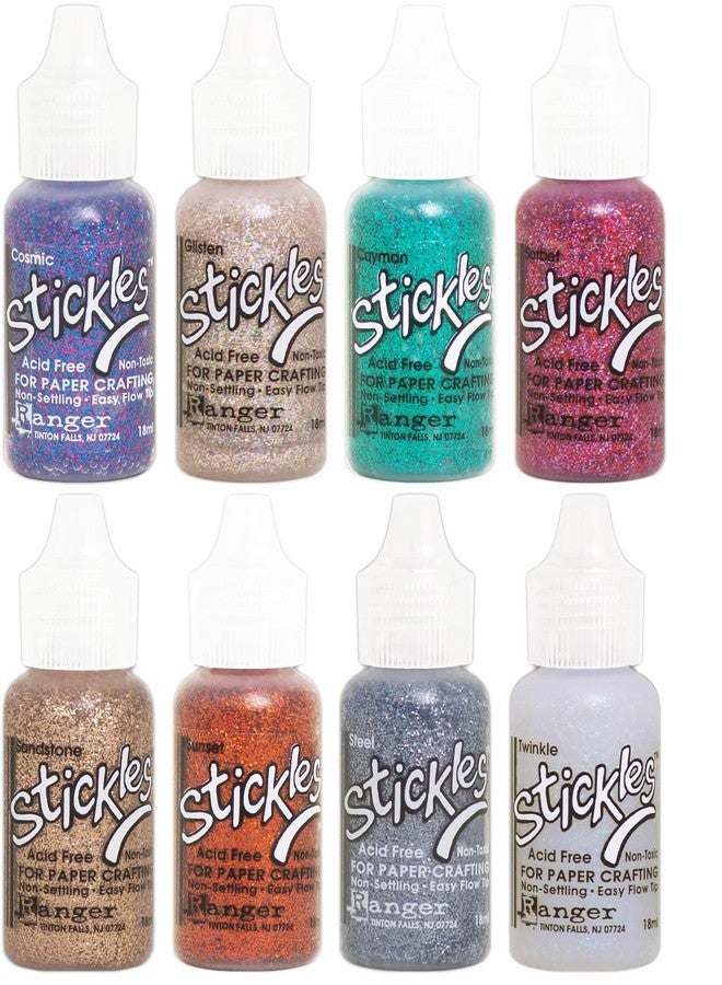 Stickles Ranger - 2018 Glitter Colors - Cosmic, Glisten, Cayman, Sandstone, Sorbet, Steel, Sunset and Twinkle - 8 Items - Image 1