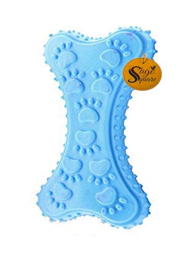 Sage Square Natural Rubber Squeaky Toy Cum Chew Bone Shape Toy for Dog/Puppy/Cat/Kitten (Blue) - Image 5