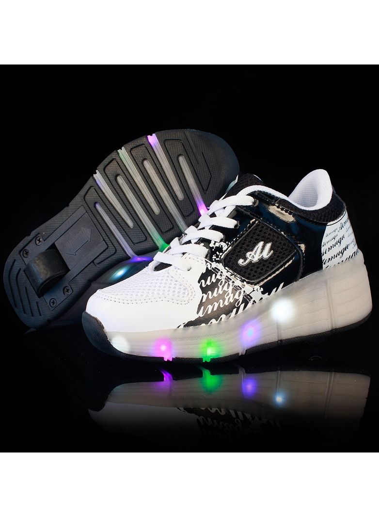 KUYING New Single Wheel Skate Shoe Luminous Pulley Shoes 