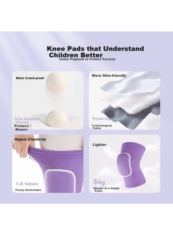 Yanmao Children's Dance Knee Pads, Professional Anti-collision Elbow Pads Set For Girls' Sports, Winter Protection Against Falls And Kneeling - Image 3