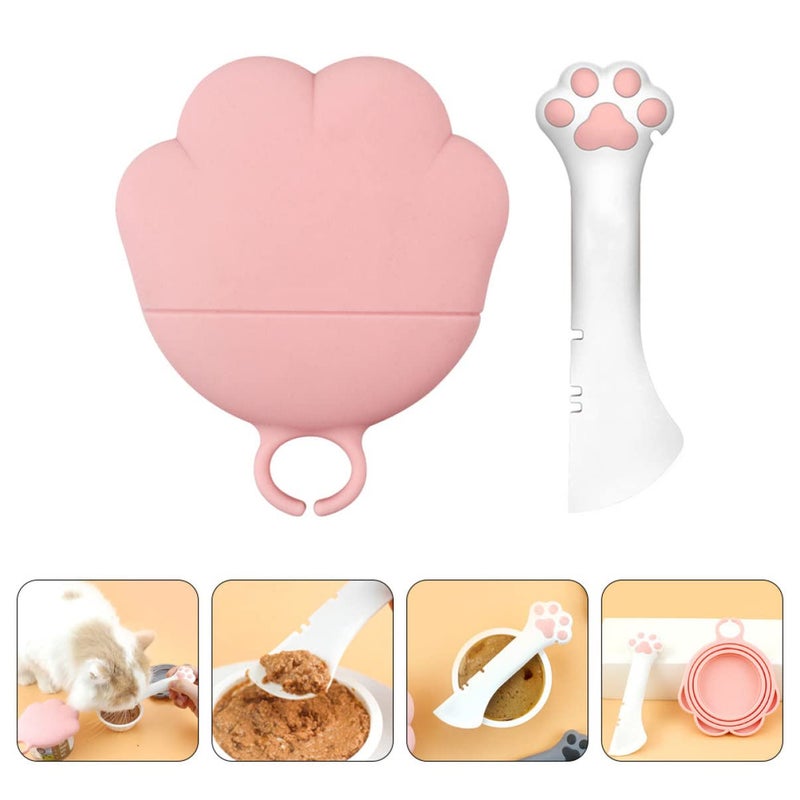 Stainless Steel Pet Food Can Opener Spoon And Lid Set For Cats Dogs Freshness Storage - Image 5