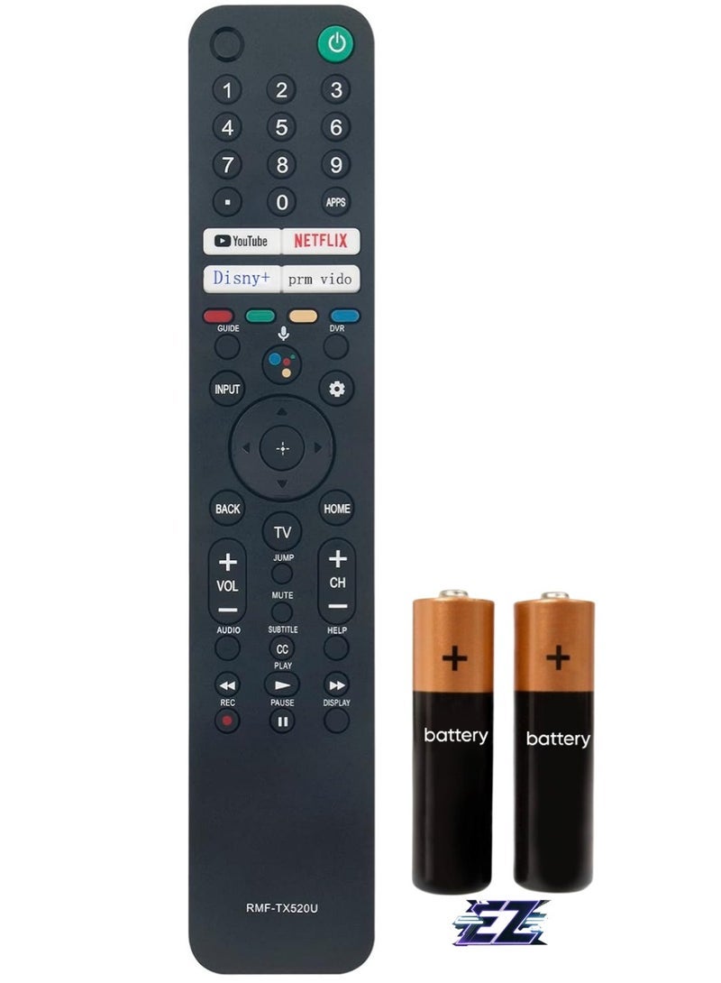 PopZa Replace RMF-TX520U MG3-TX520U Voice Remote Control fit for Sony TV KD75X80J KD65X80J KD55X80J KD50X80J KD43X80J KD85X85J KD75X85J KD65X85J XR65X90J XR55X90J XR50X90J KD55X85J KD50X85J with battery - Image 1