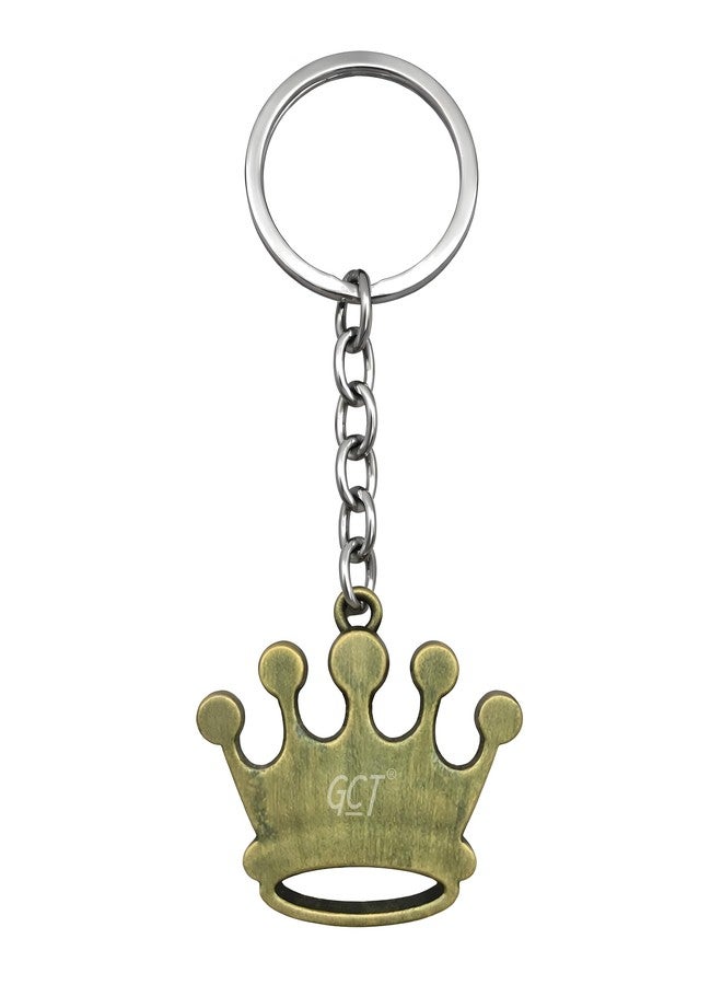 GCT Crown Design Metal Keychain (KC-1) Antique Gold Metal Key Ring for Men Women, Car & Bike Keys - Image 4