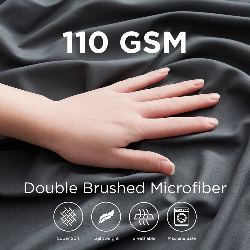 Empyrean Bedding Empyrean Charcoal Grey Extra Deep Pocket Twin Fitted Sheet Kids, Hotel Luxury Twin Size Fitted Sheet Only Easily Fits 18 to 24 Inch Mattress, Super Soft, Wrinkle-Free Bed Sheets with Corner Straps - Image 2