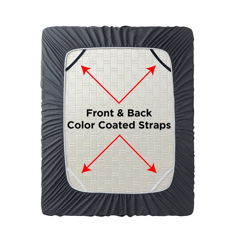 Empyrean Bedding Empyrean Charcoal Grey Extra Deep Pocket Twin Fitted Sheet Kids, Hotel Luxury Twin Size Fitted Sheet Only Easily Fits 18 to 24 Inch Mattress, Super Soft, Wrinkle-Free Bed Sheets with Corner Straps - Image 5