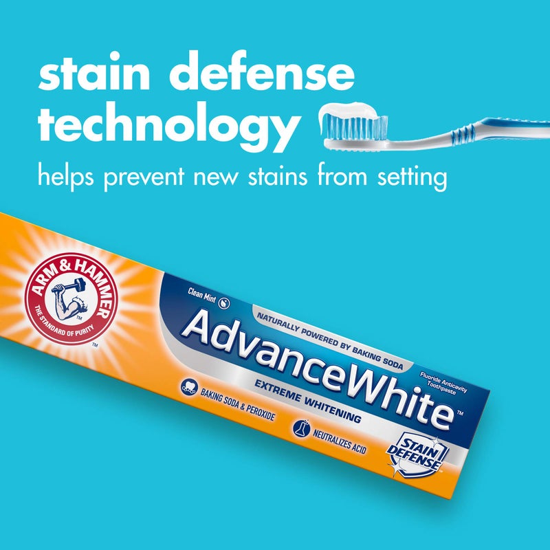 ARM & HAMMER Advanced White Extreme Whitening Toothpaste, Multi-Pack -Clean Mint - Fluoride Toothpaste (Pack of 12) - Image 2