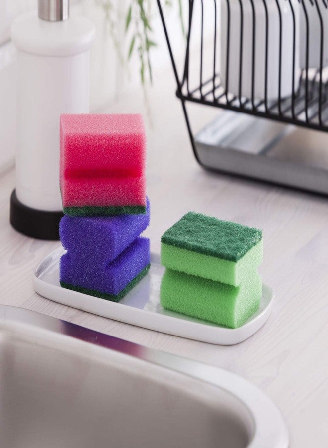YORK Non-Abrasive Cleaning Scouring Heavy-Duty Sponge for Kitchen Scratch Proof Kitchen Utensil Scrubber Pads for Pans, Dishes, Bathroom & Non-Stick Cookware Sponge Scrubbers (Size 9*7*4.3 CM) 6 Pcs - Image 3