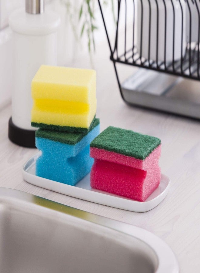 YORK Non-Abrasive Cleaning Scouring Heavy-Duty Sponge for Kitchen Scratch Proof Kitchen Utensil Scrubber Pads for Pans, Dishes, Bathroom & Non-Stick Cookware Sponge Scrubbers (Size 9*7*4.3 CM) 6 Pcs - Image 2