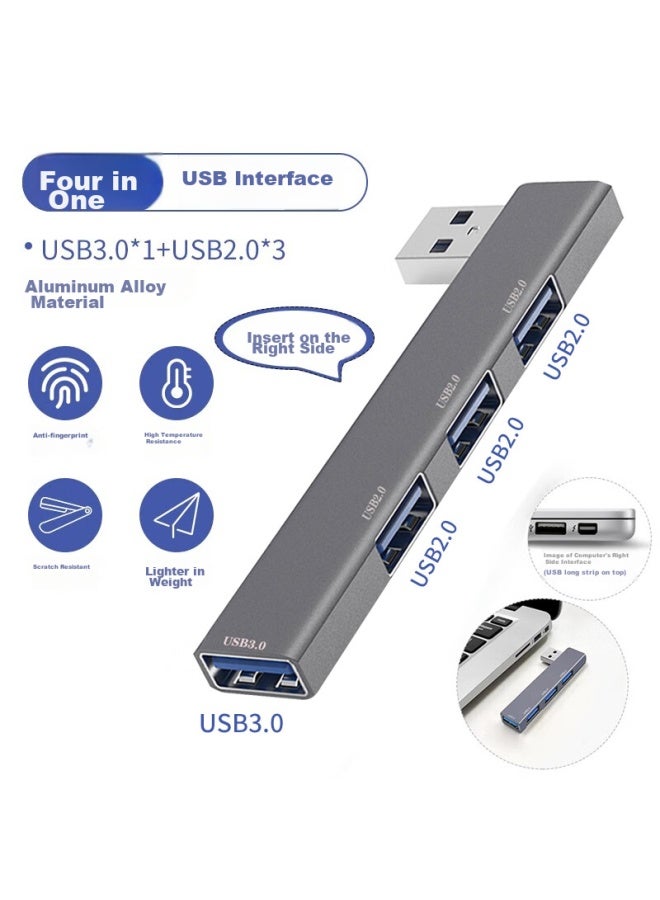 Union Star Youlianxing Usb Hub Splitter 4-port Right-side Adhesive Model, Usb 2.0 Expansion Dock Hub Splitter One-to, Suitable For Apple Huawei Laptops, Usb Drives, And Mouse - Image 2