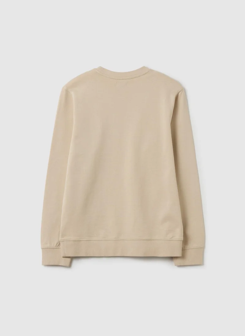او في اس Round Neck Sweatshirt With Print