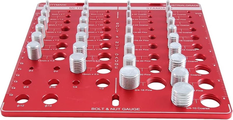 Nut and Bolt Thread Gauge Identifier with Ruler in Inches and Centimeter - Image 3