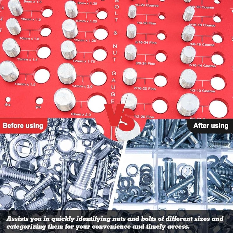 Nut and Bolt Thread Gauge Identifier with Ruler in Inches and Centimeter - Image 5