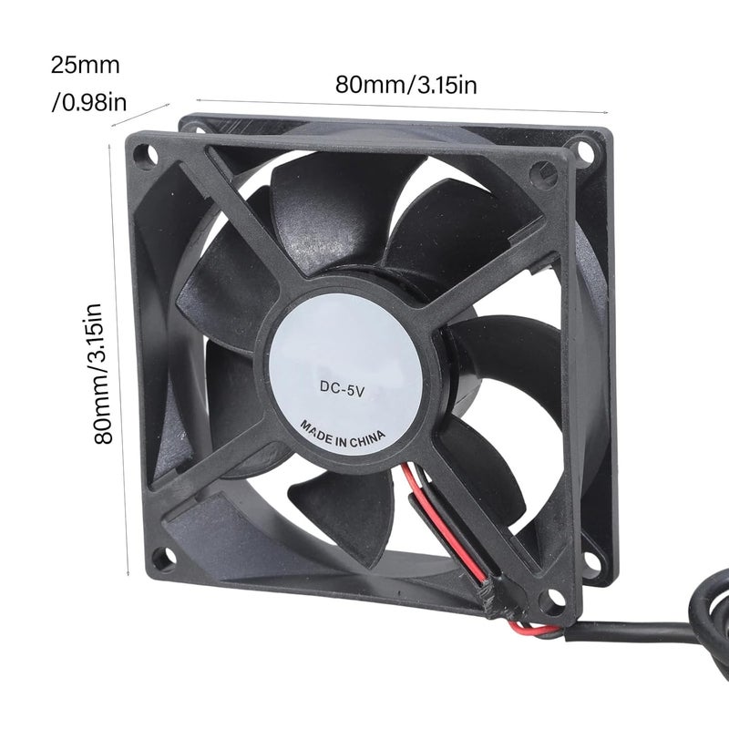 80mm DC5V Brushless Cooling Fan USB Powered Sleeve Bearing for Electronics Cooling Fan - Image 5