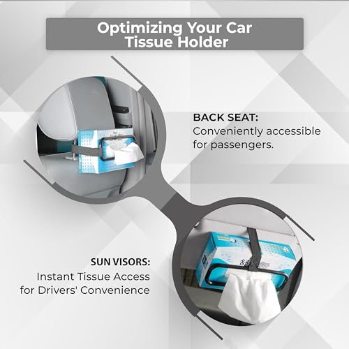 Robustt Car Tissue Box Holder - Pack of 1 | ABS Bracket with Velcro Straps | Adjustable and Flexible | Easy to Use | Suitable for Cars, SUVS and Trucks - Image 3