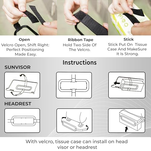 Robustt Car Tissue Box Holder - Pack of 1 | ABS Bracket with Velcro Straps | Adjustable and Flexible | Easy to Use | Suitable for Cars, SUVS and Trucks - Image 5