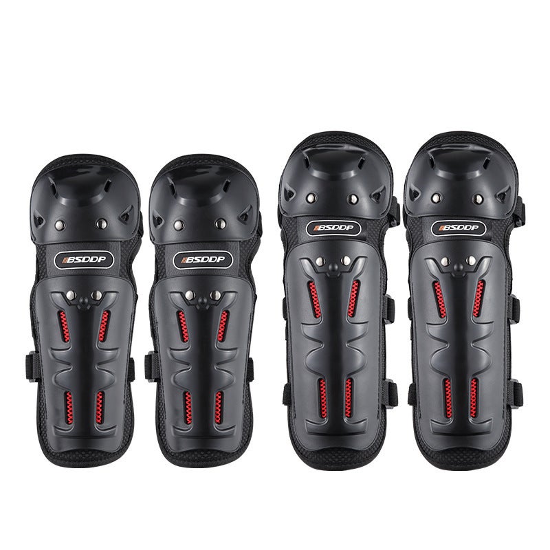 Generic Motorcycle Protective Knee Elbow Gear Set Black 