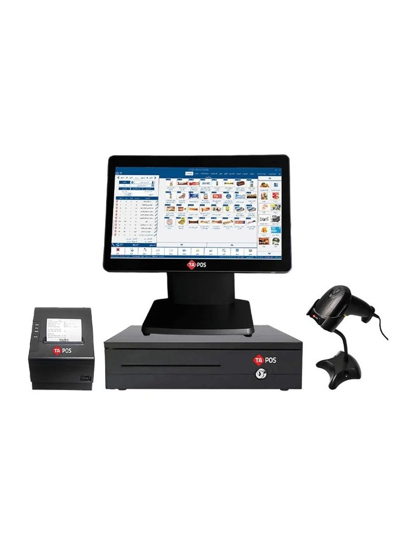 TA POS Cash register without software, touch screen + drawer + printer + barcode reader