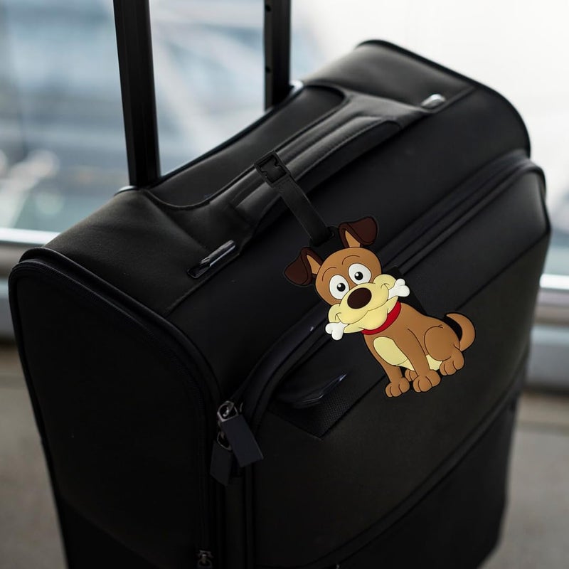 Eitheo Luggage Tags for Kids Luggage Tags with Name & Address Label | Silicone Luggage Tags for Suitcases, Tags for Travel Bags/School Bags Identification tag Colorful Multi (Dog Bone) - Image 2
