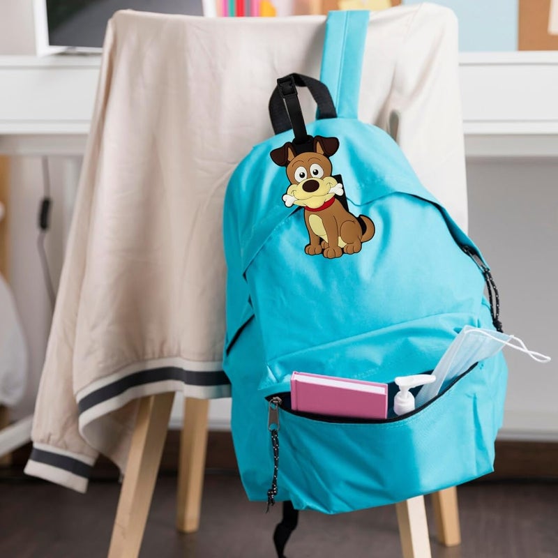 Eitheo Luggage Tags for Kids Luggage Tags with Name & Address Label | Silicone Luggage Tags for Suitcases, Tags for Travel Bags/School Bags Identification tag Colorful Multi (Dog Bone) - Image 3