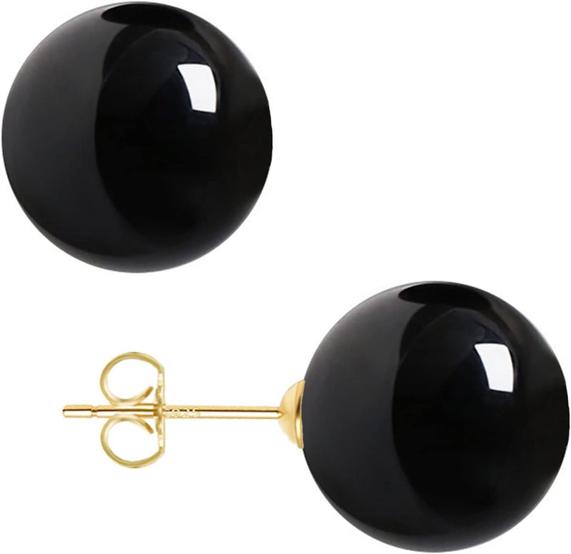 EFTKOY 18K Gold Plated 925 Sterling Silver Shell Pearl Stud Earrings,Hypoallergenic to Sensitive Ears - Image 1