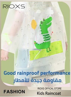 RIOXS Kids Boys Girls Toddler Raincoat With School Bag Cover Long Cartoon Rainwear Rain Ponchos With Hoods Rain Jacket Cape Reusable For Outdoor Climbing Cycling Hiking Camping  - Image 4