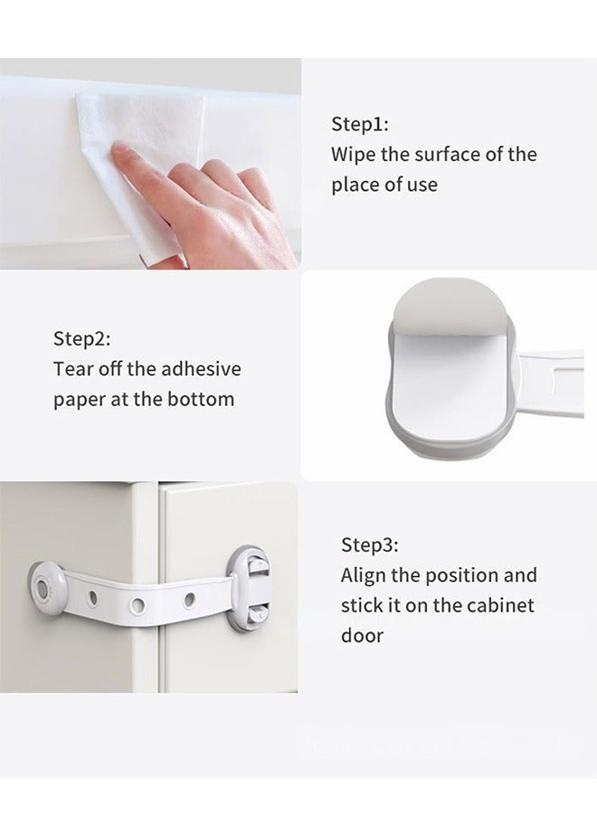 أقفال أمان للأطفال - أقفال أدراج وخزائن مانعة للانضغاط، آمنة للأطفال (للثلاجة، والأبواب، والأثاث) عبوة من 3 قطع - Image 5