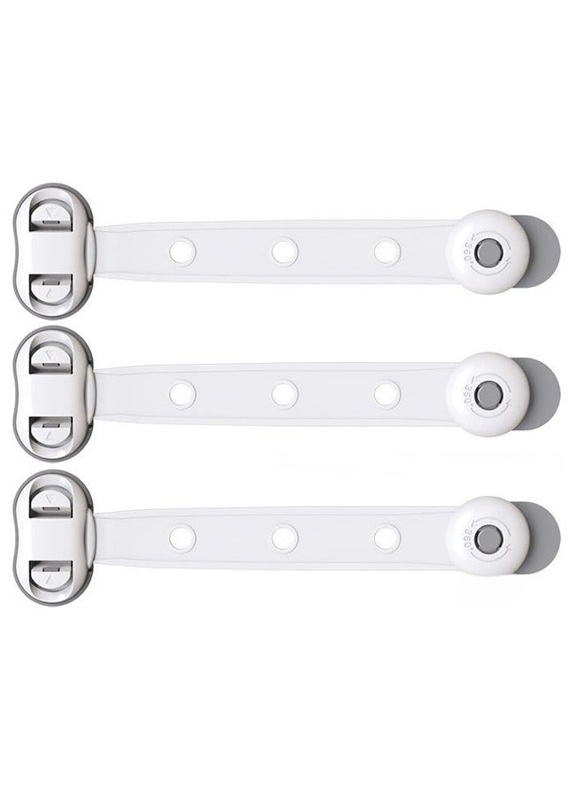 أقفال أمان للأطفال - أقفال أدراج وخزائن مانعة للانضغاط، آمنة للأطفال (للثلاجة، والأبواب، والأثاث) عبوة من 3 قطع - Image 1