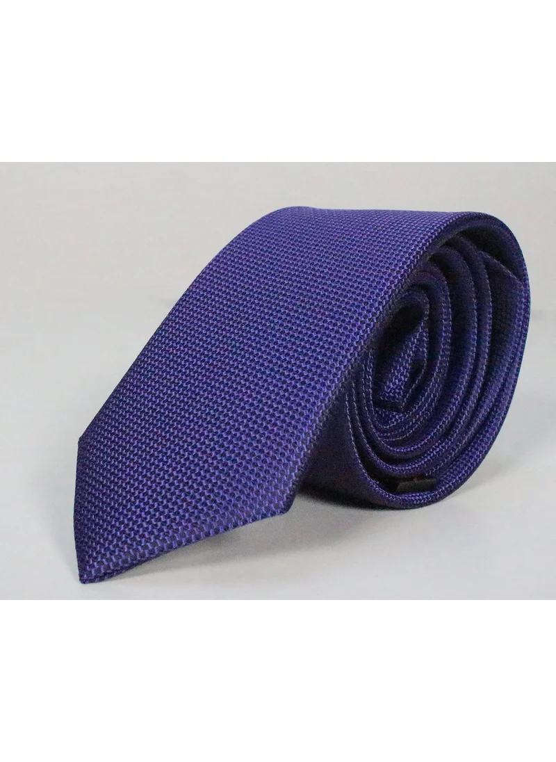 Varetta Slim Fit Eyelet Pattern Purple Tie