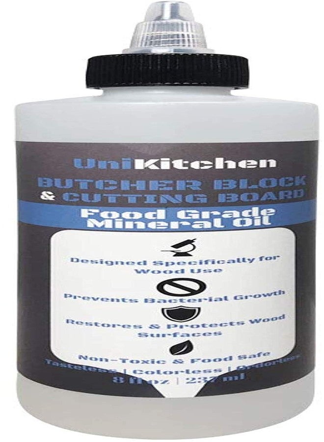 Food Grade Mineral Oil for Butcher Blocks, Cutting Boards, and Countertops - 8 Oz - Made in The USA