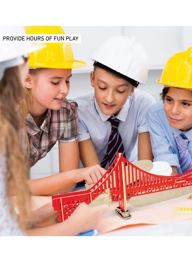 Puzzled 3D Puzzle Colorful Golden Gate Bridge Wood Craft Construction Kit Fun Unique & Educational Diy Wooden Toy Assemble Model Precolored Crafting Hobby Puzzle To Build & Decoration 37 Pieces Pack - Image 3