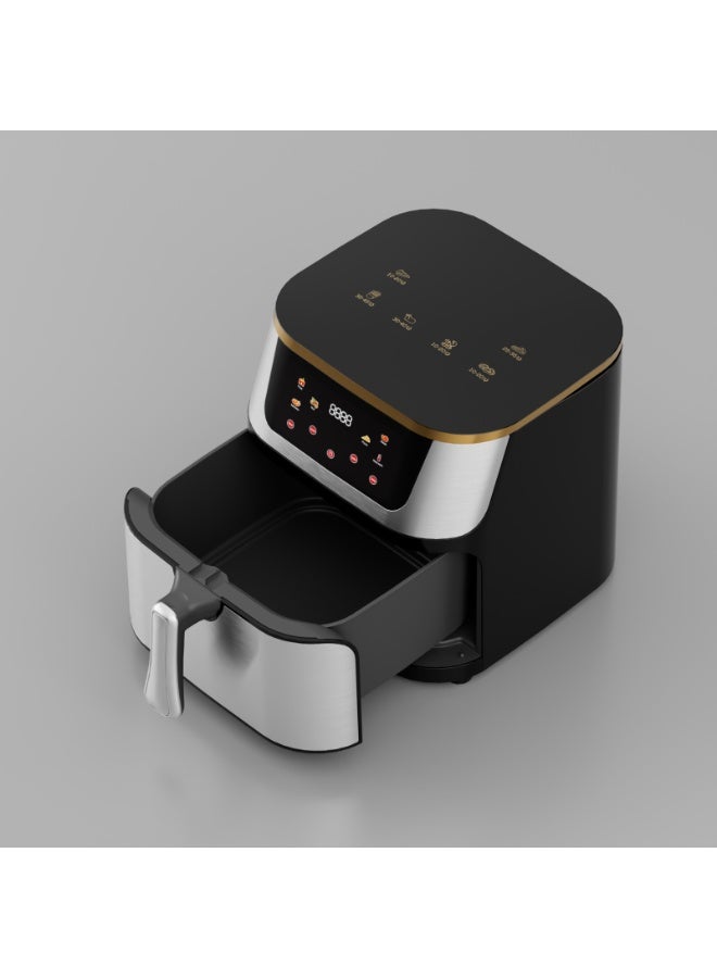 اتش تي اتش مقلاة هوائية وفرن هواء ساخن بسعة 12 لترًا - 2400 واط مع شاشة لمس رقمية، تحكم بلمسة واحدة، تقنية الهواء السريع وسلة غير لاصقة - مصنوعة من الفولاذ المقاوم للصدأ (304) للاستخدام العائلي، الخبز، والشواء - قابس كهربائي (110-220 فولت) - مثالية - Image 3