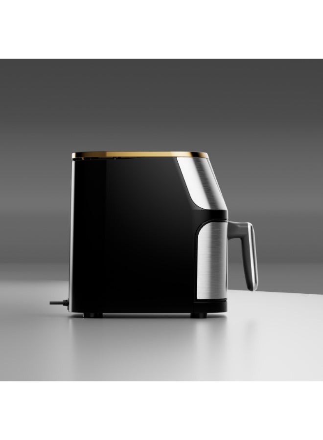 اتش تي اتش مقلاة هوائية وفرن هواء ساخن بسعة 12 لترًا - 2400 واط مع شاشة لمس رقمية، تحكم بلمسة واحدة، تقنية الهواء السريع وسلة غير لاصقة - مصنوعة من الفولاذ المقاوم للصدأ (304) للاستخدام العائلي، الخبز، والشواء - قابس كهربائي (110-220 فولت) - مثالية - Image 4