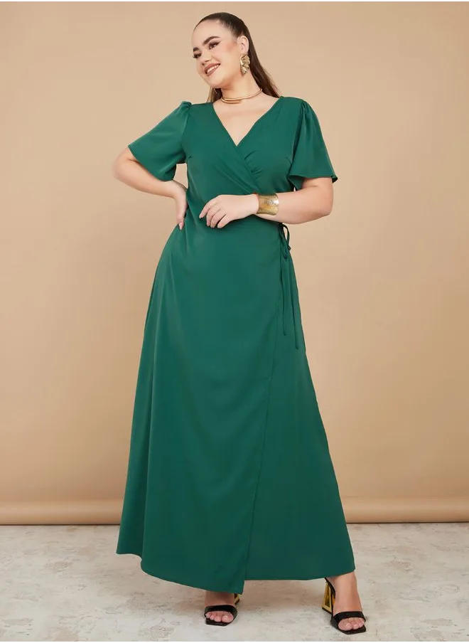 ستايلي Satin Wrap Maxi Dress