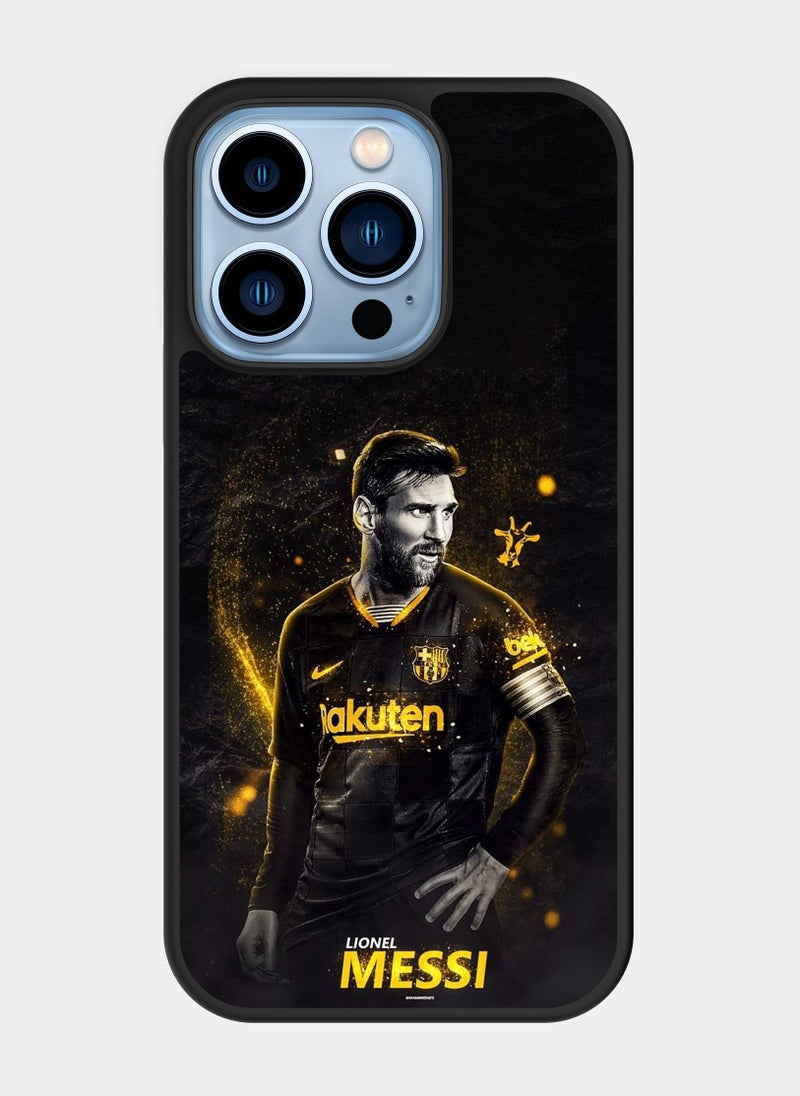 بكسلات كفر ايفون 13 برو ليونيل ميسي اسود ذهبي - Image 1