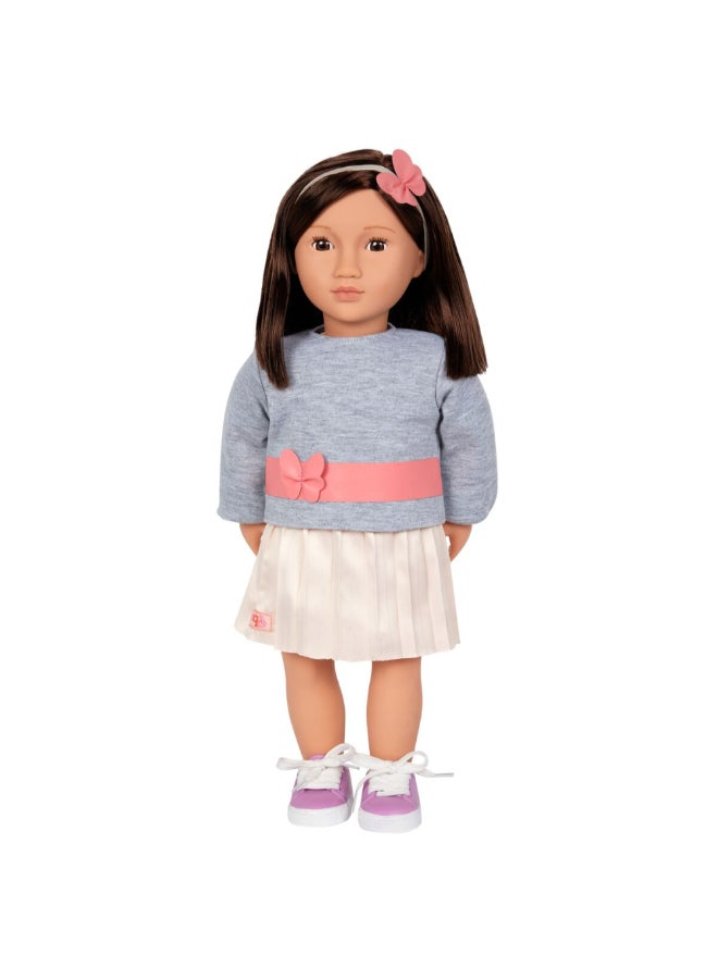 Our Generation Mei Fashionable and Fun Doll in Pleated Skirt Multicolor 18 Inch BOGBD31400Z - Image 1