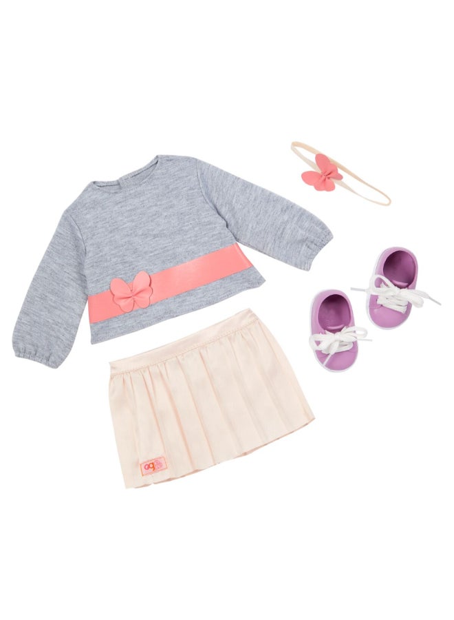 Our Generation Mei Fashionable and Fun Doll in Pleated Skirt Multicolor 18 Inch BOGBD31400Z - Image 3