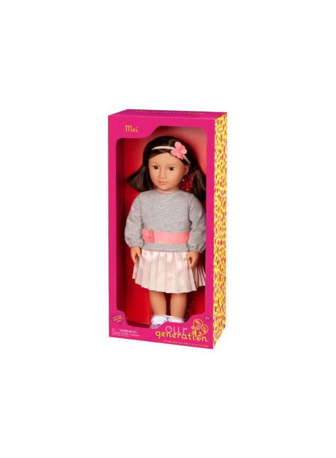 Our Generation Mei Fashionable and Fun Doll in Pleated Skirt Multicolor 18 Inch BOGBD31400Z - Image 5