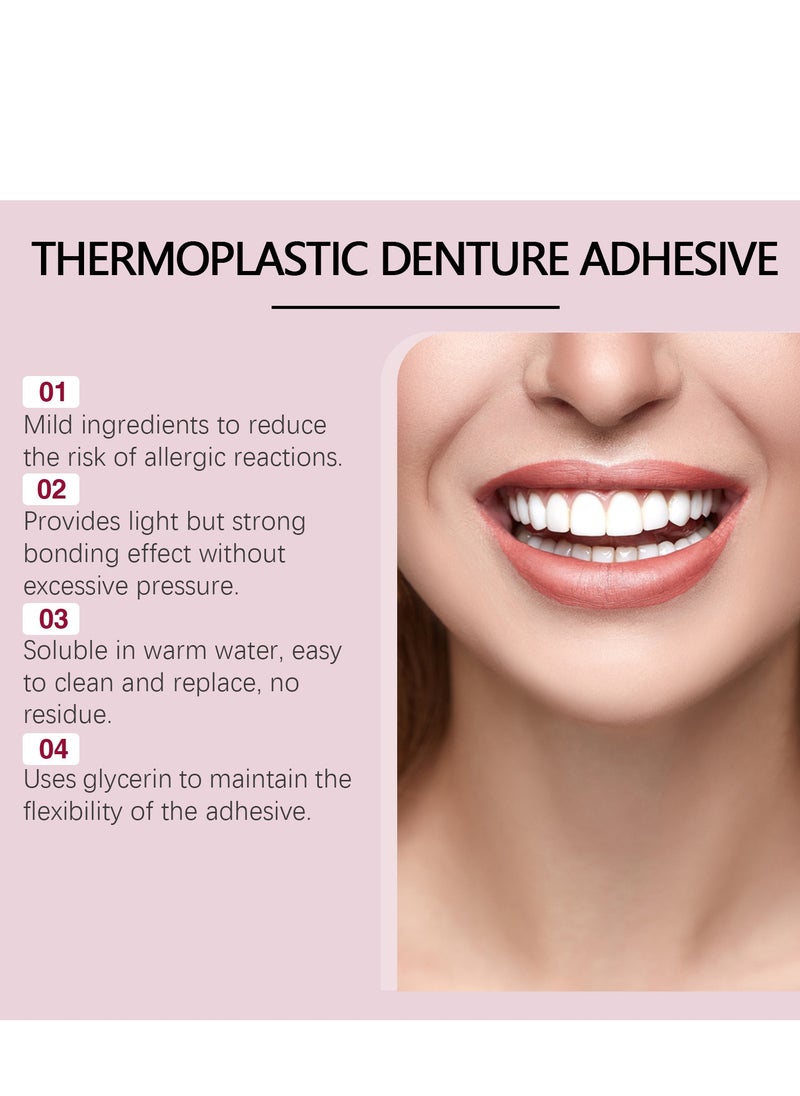 ORALHOE - Thermoplastic Denture Adhesives, Fixed Denture Adhesives, Refitting and Tightening Loose Upper and Lower Dentures and Partial Dentures, Dental Adhesives for Dentures 28g - Image 1