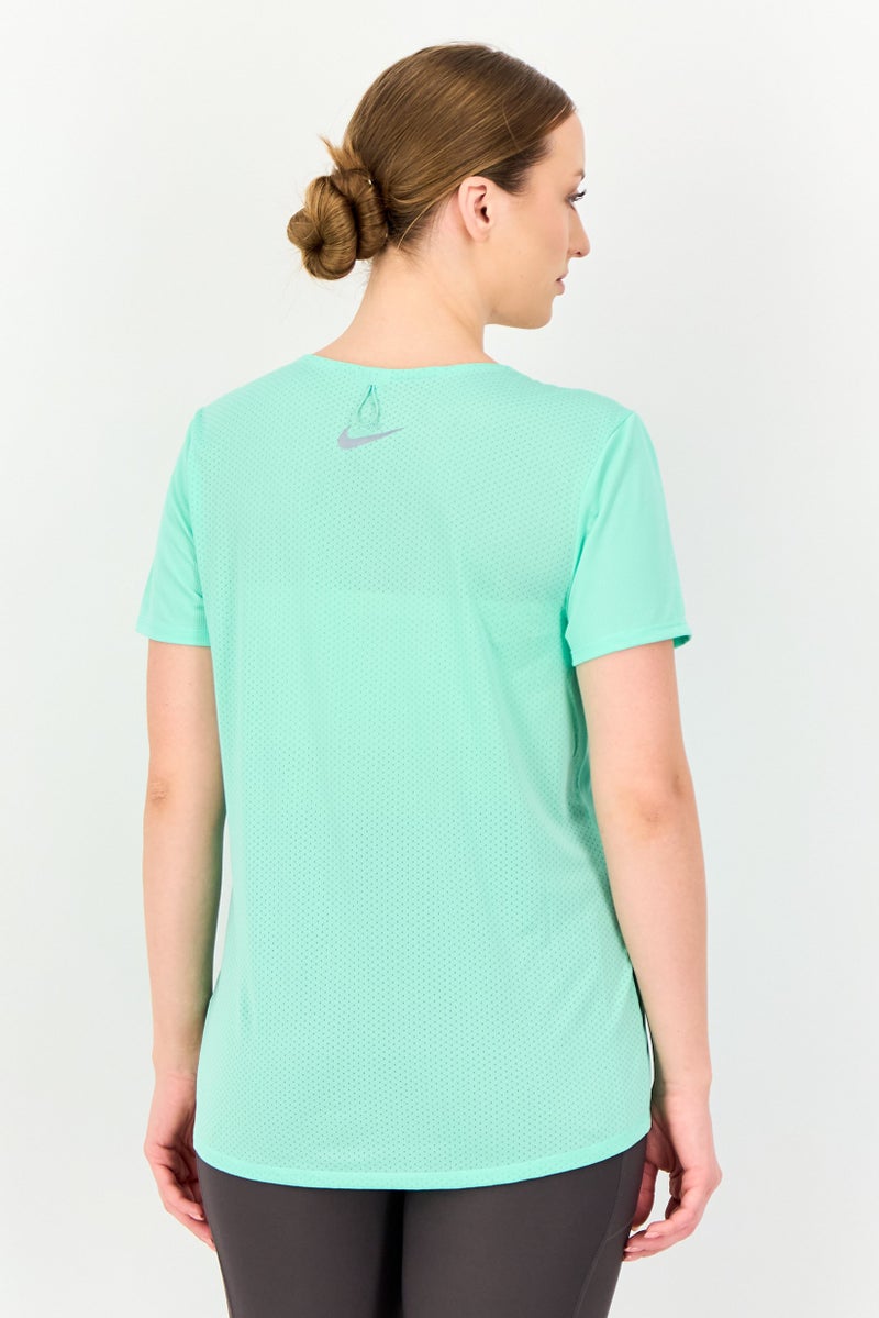 Nike Women Sportswear Fit Short Sleeve Running T-Shirt, Light Green - Image 3