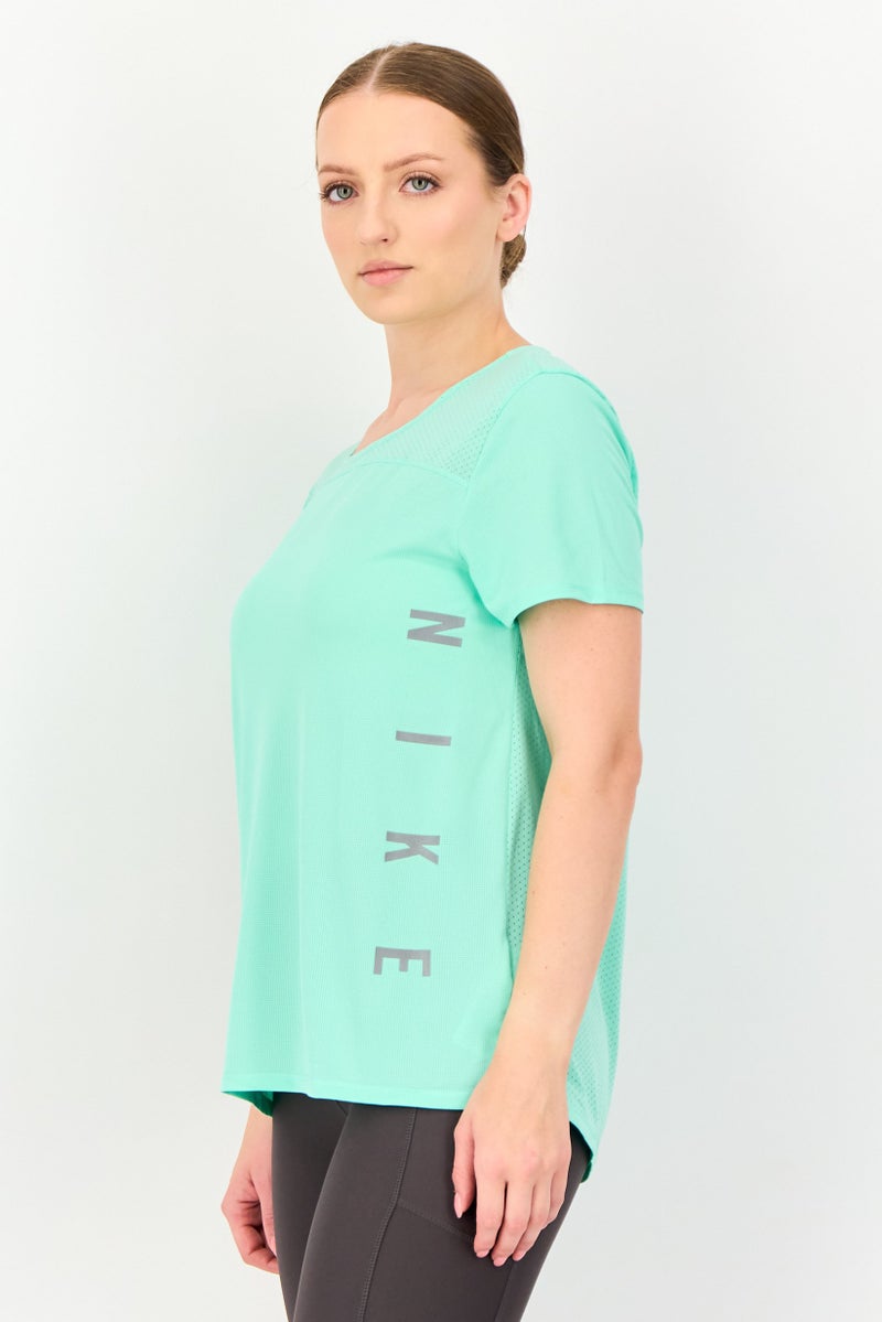 Nike Women Sportswear Fit Short Sleeve Running T-Shirt, Light Green - Image 2