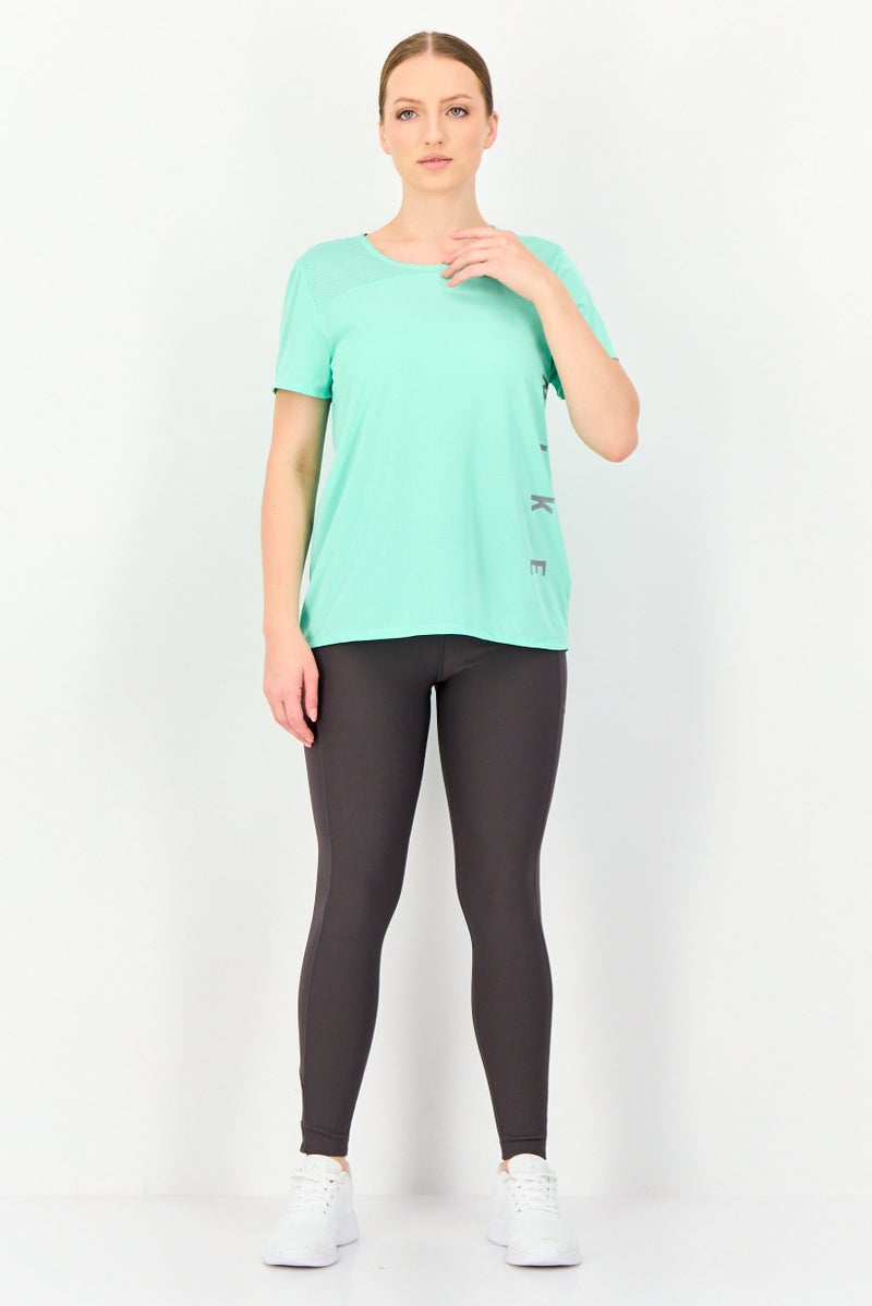 Nike Women Sportswear Fit Short Sleeve Running T-Shirt, Light Green - Image 4