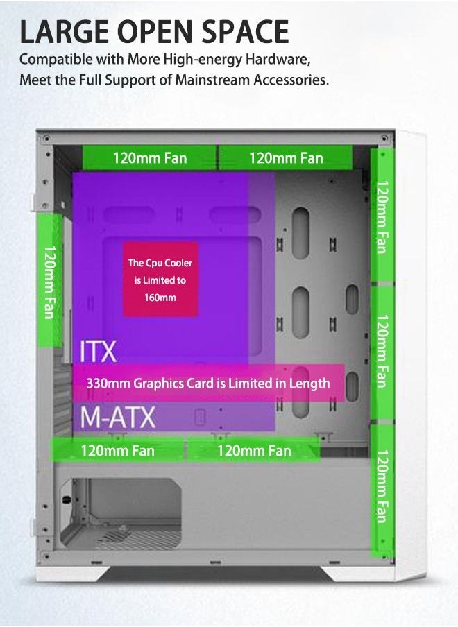 Generic - Tempered Glass Computer Case RGB Lights - Image 1