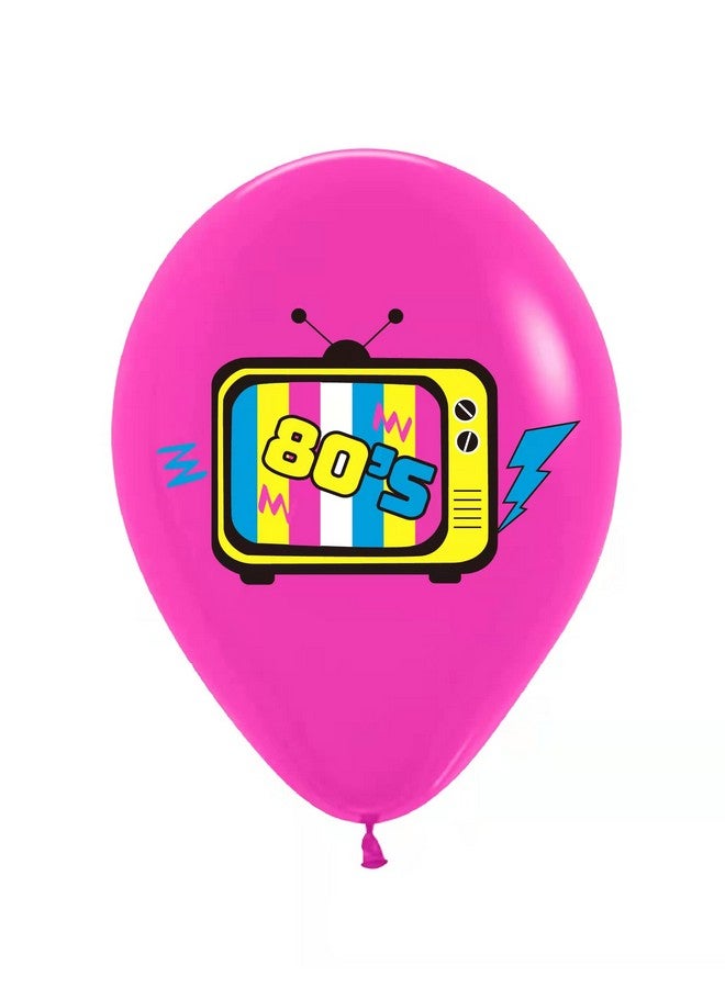 CYMYLAR Back to the 80s Party Decorations - 50 Pack 12 Inch Boombox & Skate Latex Balloons for 80s Themed Birthday Party Supplies  - Image 4