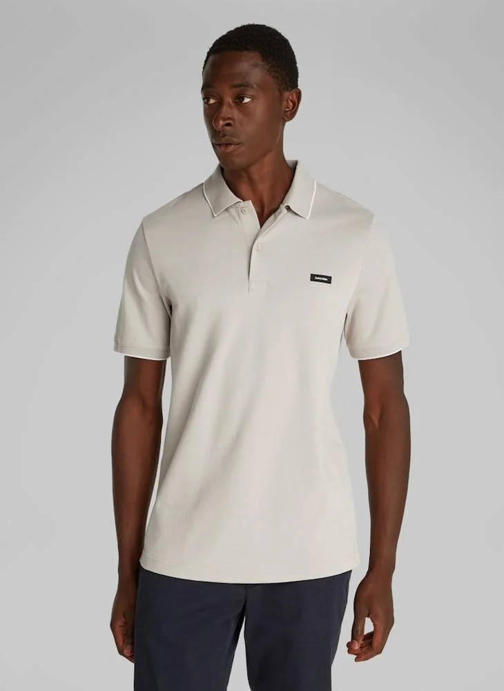 CALVIN KLEIN Stretch Pique Tipping Polo