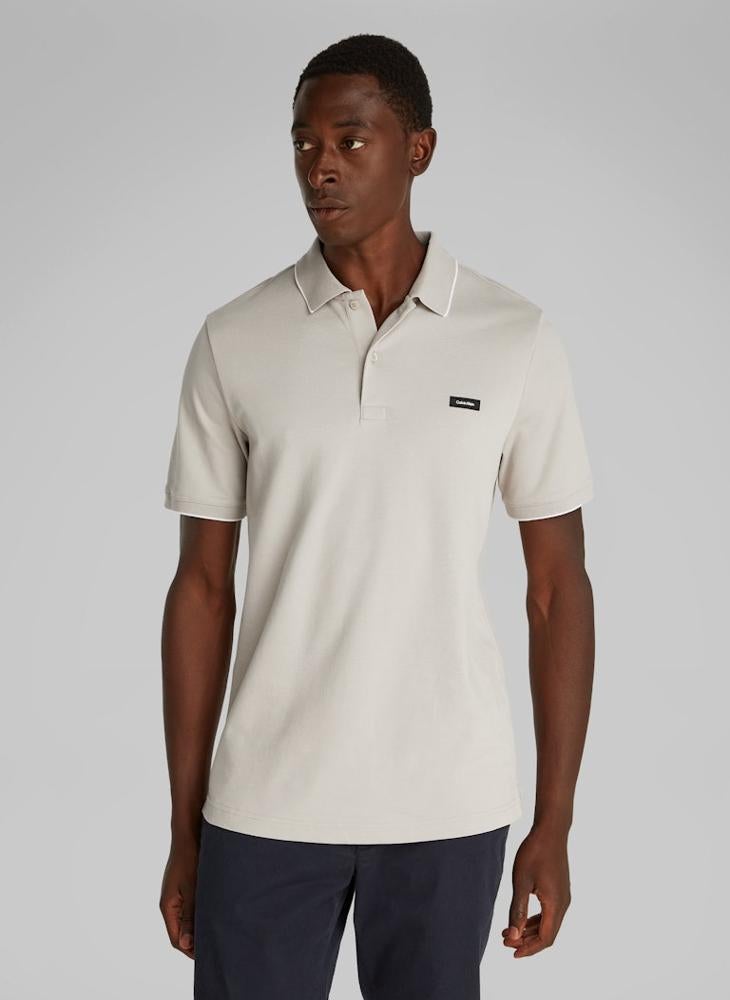CALVIN KLEIN - Stretch Pique Tipping Polo - Image 1