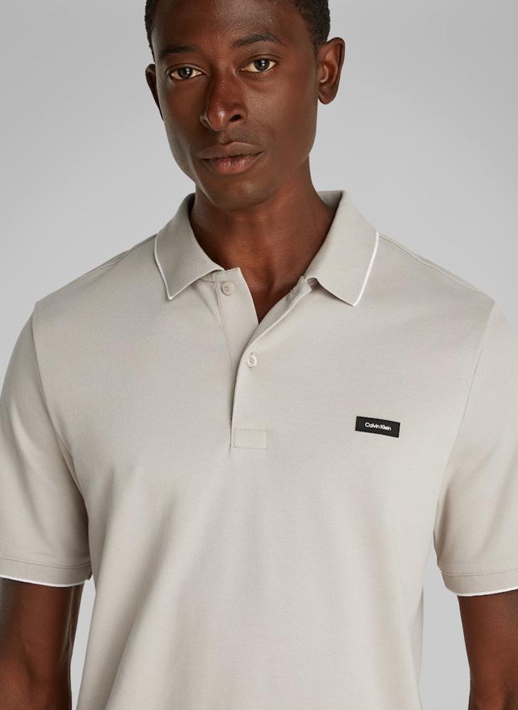CALVIN KLEIN - Stretch Pique Tipping Polo - Image 1